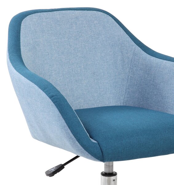 Poltrona operativa con braccioli COLUMBUS L58,5 x P38,5 x H58,5-h107,5 cm - 8,3 kg con tessuto blu