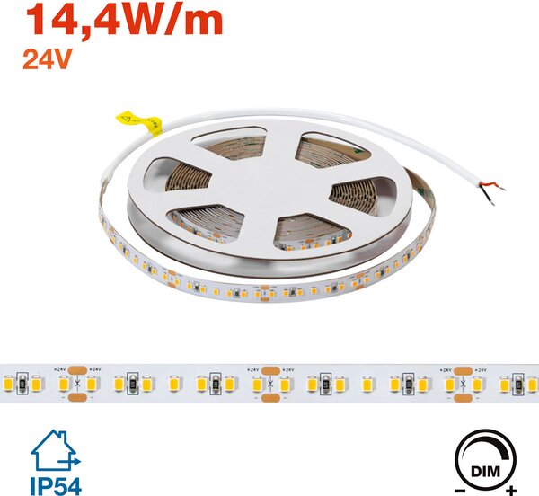 Striscia LED 24V 144W/m Rosa per Banco Carne Professionale - IP54 - 5 metri