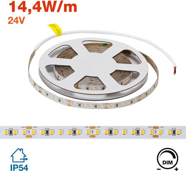 Striscia LED 24V 144W/m per Frutta e Verdura Professionale IP54 - 5 metri