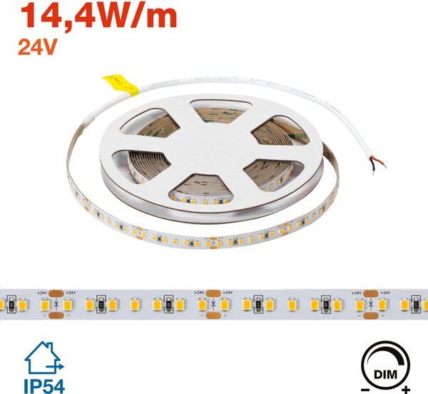 Striscia LED 24V 144W/m per Panetterie e Pasticcerie CRI95 - IP54 - 5 metri