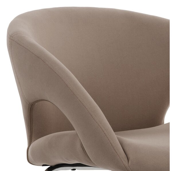Poltroncina attesa in tessuto su slitta con braccioli in acciaio PENSACOLA 59x57xh72 cm - peso 8 kg imbottita colore marrone