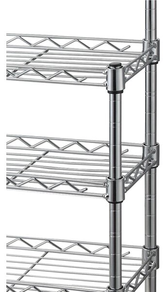 Scaffale Portaoggetti 3 ripiani pi� portaoggetti superiore 45x15xh47 cm Cromo