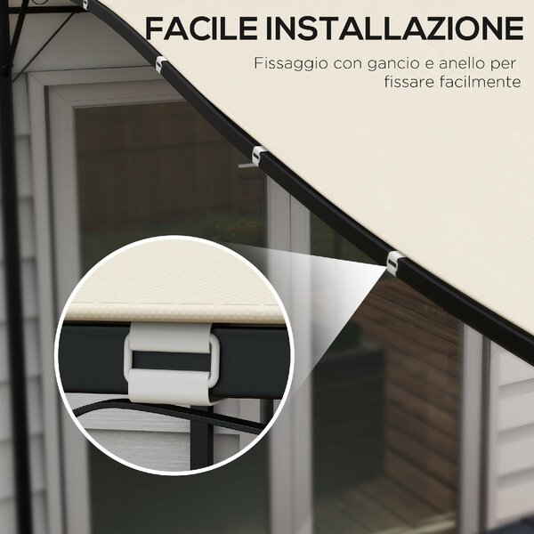 VivaGarden Telo Copertura per Pergola 3x3 m in Poliestere con 16 Fori di Drenaggio 297x297 cm colore Beige