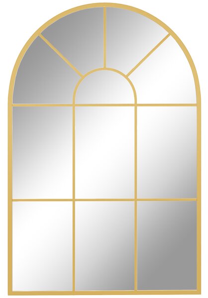 HOMCOM Specchio da Parete ad Arco in Vetro e Metallo Oro dallo Stile Moderno, 91x2x60 cm