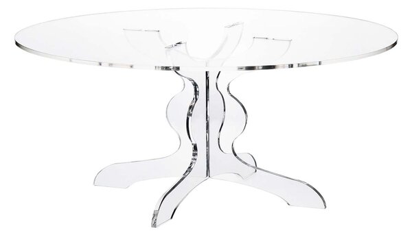 Alzata, Tortiera Grande in plexiglas 4 gambe con copriripiano LIKE WATER �28xh12,3 cm senza cupola trasparente