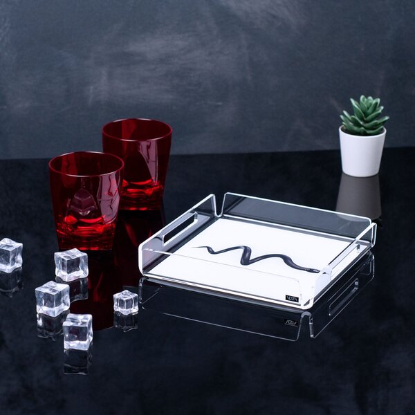 Vassoio quadrato like water mini snake, dimensioni h20x20x4 cm, spessore 5 mm