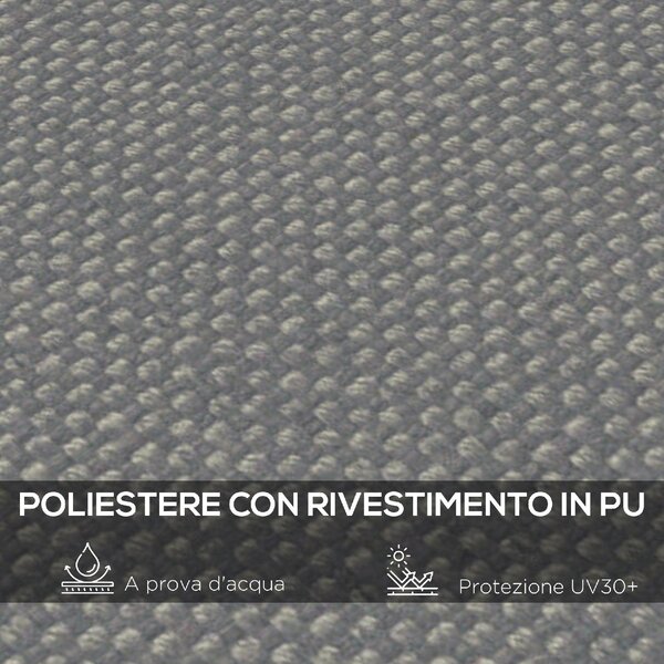 VivaGarden Telo Copertura per Pergola 3x3 m in Poliestere con 16 Fori di Drenaggio Dimensioni 297x297 cm colore Grigio Scuro