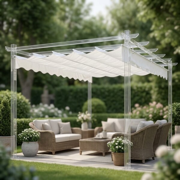 VivaGarden Telo Copertura per Pergola Athens 3x4 mt colore Bianco - GA802003