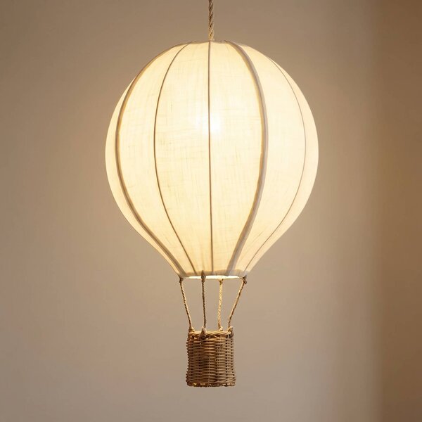 Lampada a sospensione Aeris Lindby, dimmerabile, Crema / Ambra, Cameretta, Tessuto / Stoffa / Seta, Lampada a sospensione