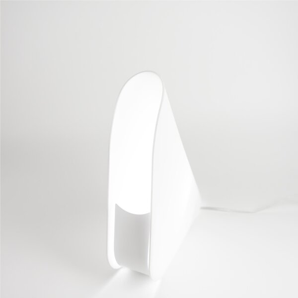 Lampada da tavolo in cristallo acrilico SHELL Media 35x8xhh35 cm Lampada E14 40 W con filo plexiglas finitura bianco satinato