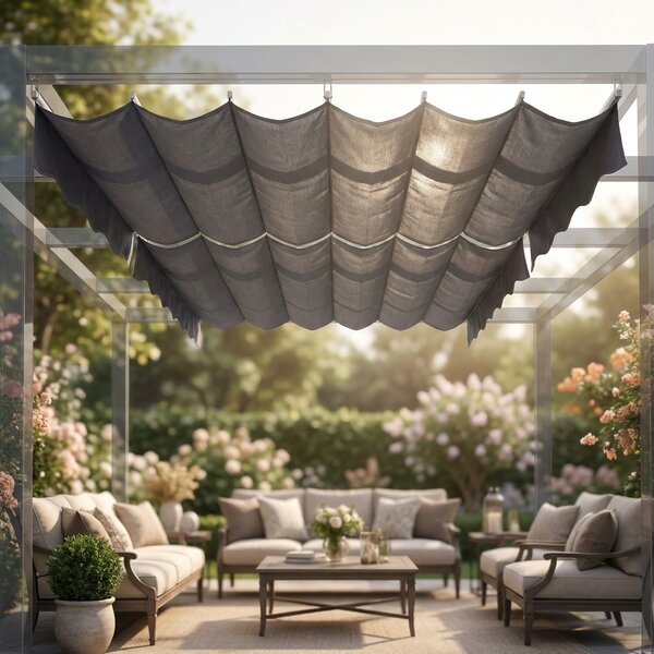 VivaGarden Telo Copertura per Pergola Jan 3x3 mt colore Grigio - GA802097