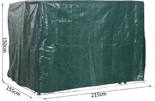 VivaGarden Telo Di Copertura Per Mobili da Esterno Impermeabile Anti Muffa con Fissaggio In Pe Verde 215x155x150 cm