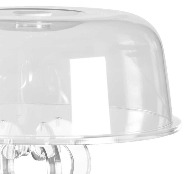 Alzata, Tortiera Piccola in plexiglas 4 gambe con copriripiano/ Campana LIKE WATER �23xh30 trasparente