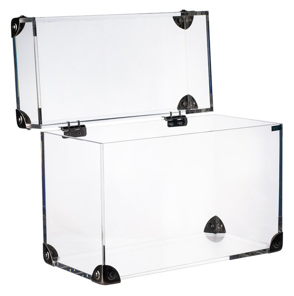 Cofanetto Portagioie moderno in cristallo Acrilico GRANDE 20x12,5xh 20 cm peso 0,82 kg in scatola regalo trasparente