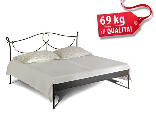 Letto matrimoniale in ferro battuto Biarritz senza pediera - 160 x 200 cm