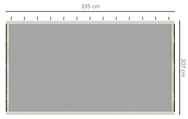 VivaGarden Telo per Gazebo Zanzariera Universale con Cerniere 335x207 cm colore Nero/Beige