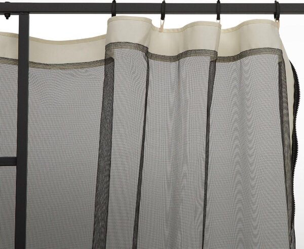 VivaGarden Telo per Gazebo Zanzariera Universale con Cerniere 302x207 cm colore Nero/Beige