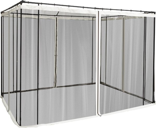 VivaGarden Telo per Gazebo Zanzariera Universale con Cerniere 302x207 cm colore Nero/Beige