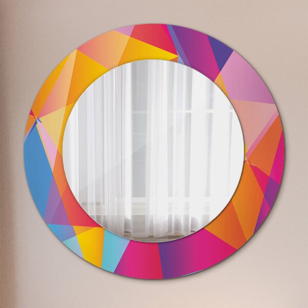 Specchio rotondo cornice con stampa Composizione geometrica fi 50 cm