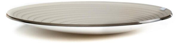 Vuotatasche circle taupe satin white, dimensioni �26x18xH3 cm, spessore 3 mm