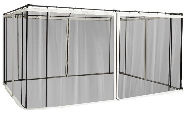 VivaGarden Telo per Gazebo Zanzariera Universale con Cerniere 335x207 cm colore Nero/Beige