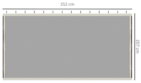 VivaGarden Telo per Gazebo Zanzariera Universale con Cerniere 352x207 cm colore Nero/Beige
