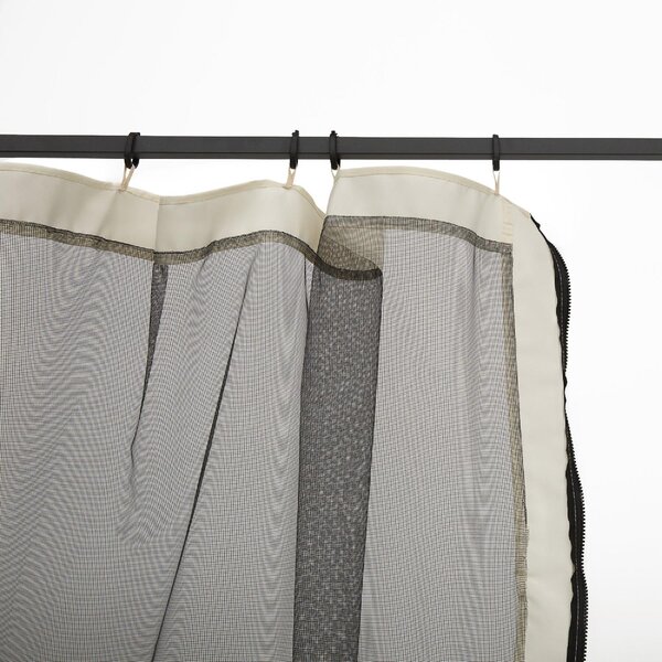 VivaGarden Telo per Gazebo Zanzariera Universale con Cerniere 352x207 cm colore Nero/Beige