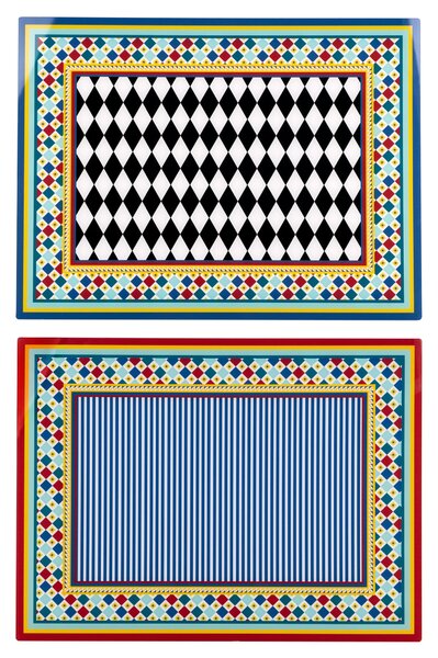 Tovaglietta da colazione rigida set 2 Pezzi in cristallo acrilico FOULARD DECOR 40x30 cristallo acrilico rigido stampato