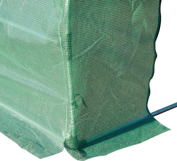 Brugel Telo per Serra in PE con 12 Finestre Porta Avvolgibile e Bordi Interrati 6x3x2 m colore Verde - 823DHGN