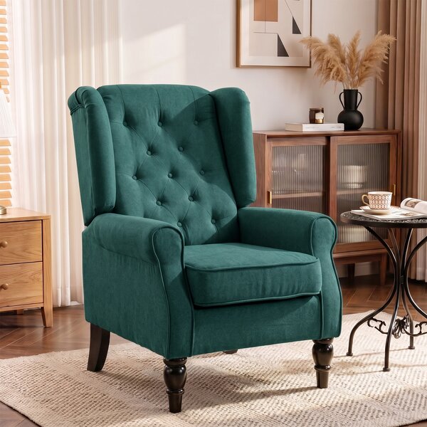 HOMCOM Poltrona per Salotto in Stile Francese con Seduta Imbottita e Cuscini, in Poliestere, 74x86x102 cm, Verde Scuro | Aosom Italy