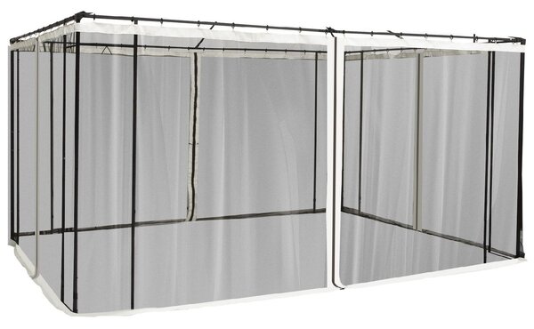 VivaGarden Telo per Gazebo Zanzariera Universale con Cerniere 352x207 cm colore Nero/Beige