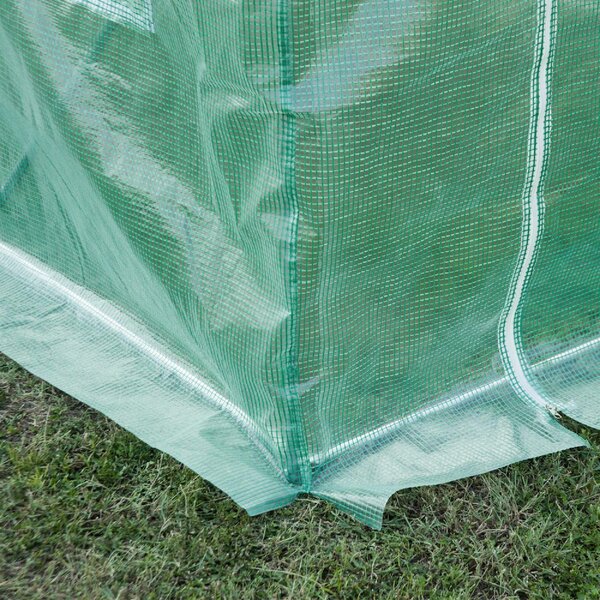 Brugel Telo per Serra in PE con 6 Finestre Porta Avvolgibile e Bordi Interrati 3x2x2 m colore Verde - 824DHGN