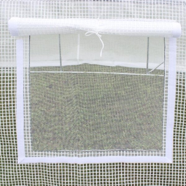 VivaGarden Telo Serra in PE con 6 Finestre, Porta Avvolgibile e Bordi Interrati 3x2x2 m colore Bianco - WTZ536