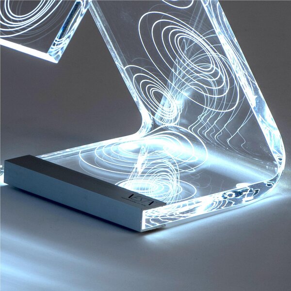 Abat-Jour Lampada da tavolo in cristallo acrilico tagliato al laser C-LED Bubbles 11x17xh19 cm - 1,9 W-24 V struttura in Plexi