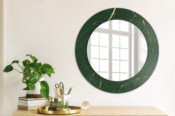 Specchio rotondo stampato Delicate foglie dorate fi 50 cm