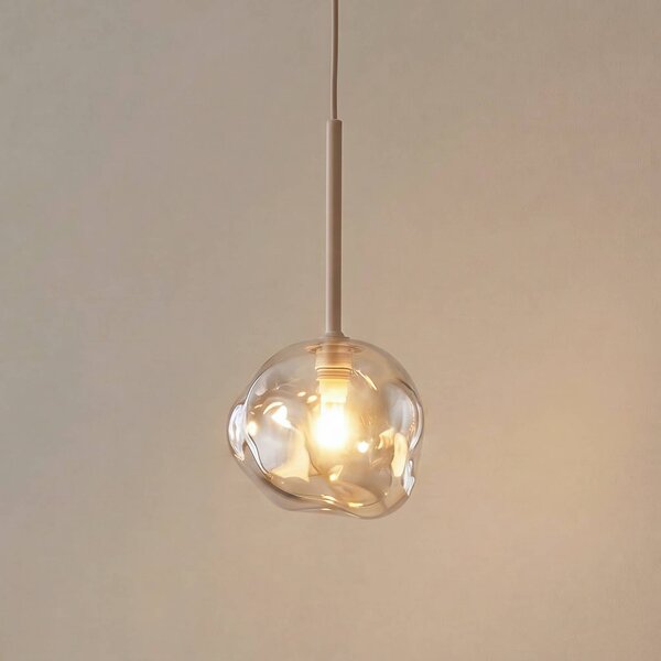 Lampada a sospensione Lava TK Lighting, dimmerabile, Crema / Ambra, Soggiorno / Sala da pranzo, Vetro, Moderno, Lampada a sospensione
