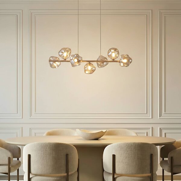 Lampada a sospensione Lava TK Lighting, dimmerabile, Crema / Ambra, Soggiorno / Sala da pranzo, Vetro, Moderno, Lampada a sospensione