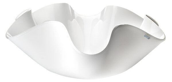 Centrotavola, portafrutta in cristallo acrilico Grande LIke Water Versione Media 45x45 h15 cm spessore 5 mm colore bianco satinato