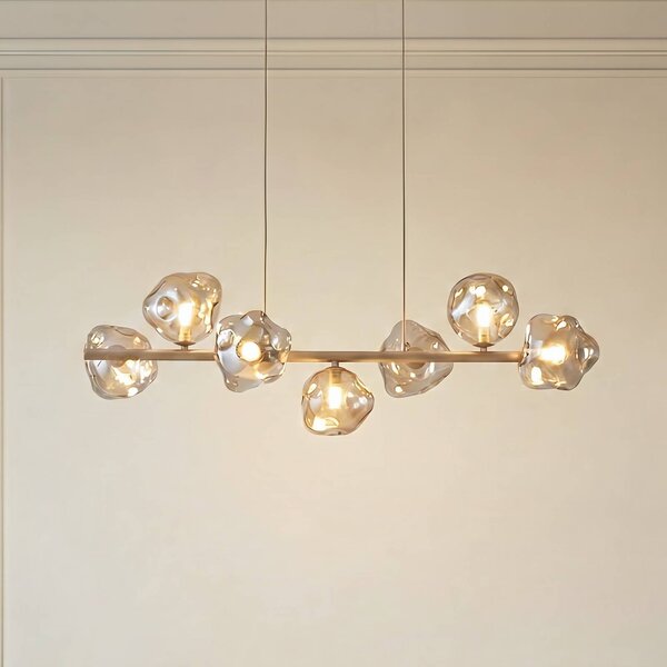 Lampada a sospensione Lava TK Lighting, dimmerabile, Crema / Ambra, Soggiorno / Sala da pranzo, Vetro, Moderno, Lampada a sospensione