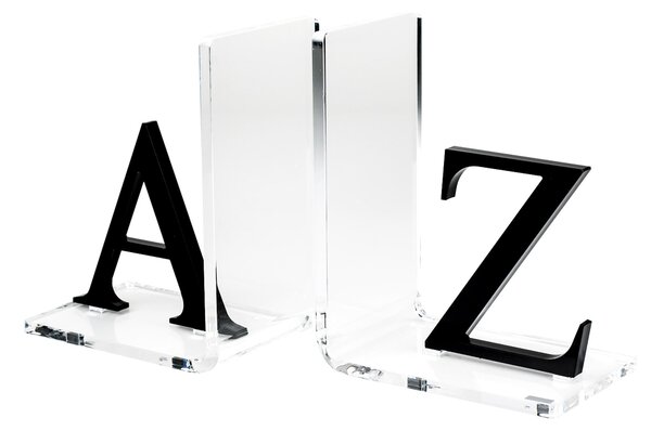 Fermalibro Coppia in Plexi LETTERS 31x10x20h cm Trasparente