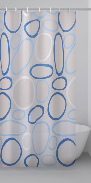 GEDY Tenda da doccia Materiale PEVA 240x200 cm colore Azzurro - TVI 1344 2430 G-Ciotoli