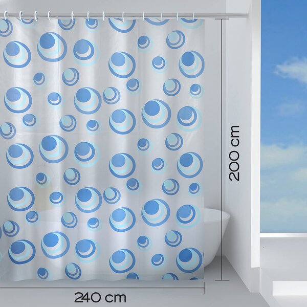 GEDY Tenda da doccia Materiale PEVA 240x200 cm colore Azzurro - TVI 1340 2430 G-Orbita