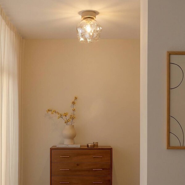 Plafoniera soffitto Lava TK Lighting, dimmerabile, Crema / Ambra, Soggiorno / Sala da pranzo, Vetro, Moderno, Plafoniera