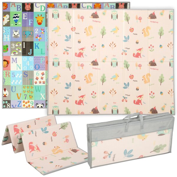 AIYAPLAY Tappeto per Bambini 0-3 Anni con Numeri e Lettere e Superficie Impermeabile, in XPE Multicolore, 176.5x148x1 cm | Aosom Italy