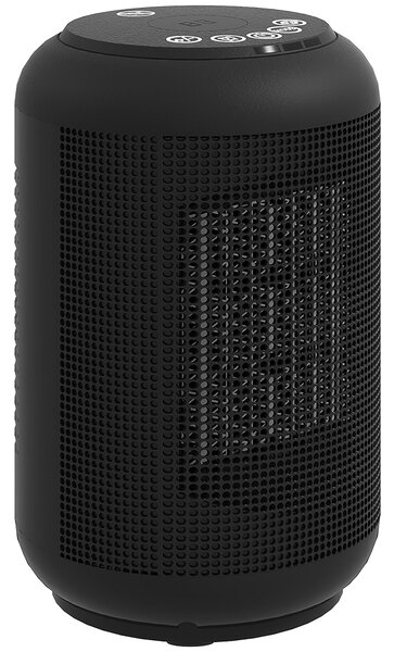 HOMCOM Stufa Elettrica a 3 Modalità, Riscaldatore Elettrico e Regolabile con Timer 24h, in PP e PA Ignifugo, 14x14x21.5 cm, Nero | Aosom Italy