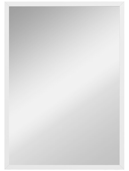 HOMCOM Specchio da Parete Rettangolare con Ganci, in Vetro e MDF, 50x70 cm, Bianco | Aosom Italy