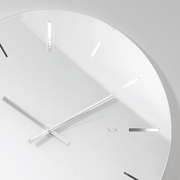 Orologio da muro tondo in plexi bicolore R 2 con lancette argento a specchio 40x1.2 cm Spessore plexi mm 5. fondo Bianco