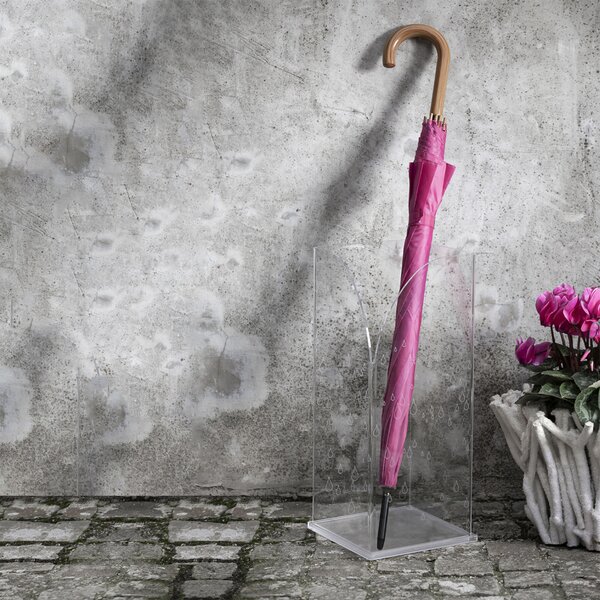 Portaombrelli in plexiglass Umbrella rack drop trasparente incolore, dimensioni 22x22xH51 cm colore trasparente