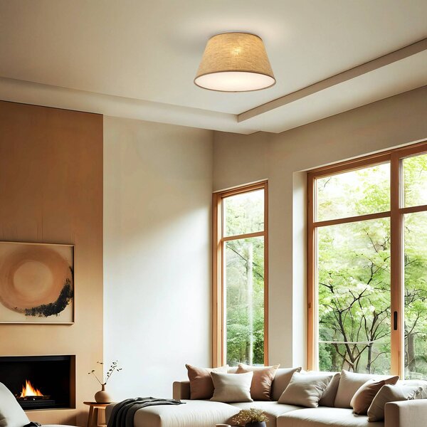 Plafoniera soffitto Formo TK Lighting, dimmerabile, Crema / Ambra, Soggiorno / Sala da pranzo, Tessuto / Stoffa / Seta, Moderno, Plafoniera
