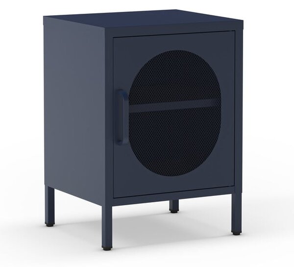 Comodino in metallo blu scuro Diora - Marckeric